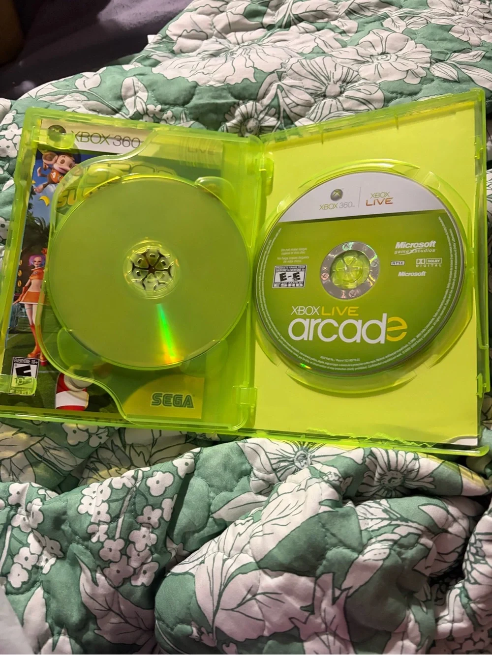 Microsoft Xbox 360 Sega Superstars Tennis - Neon Yellow-Green Case